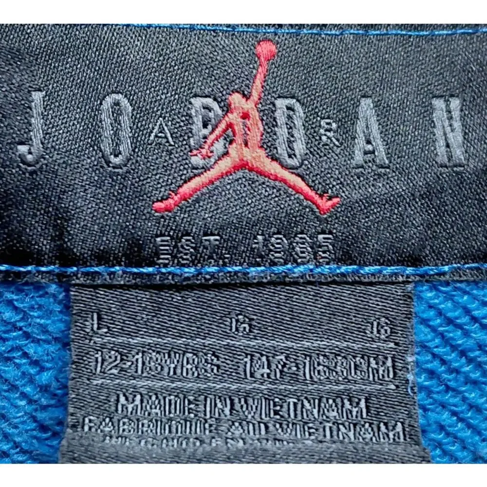 Jordan Blue All Over Print Jumpman Logo Hooded Sweatshirt Boys Size L